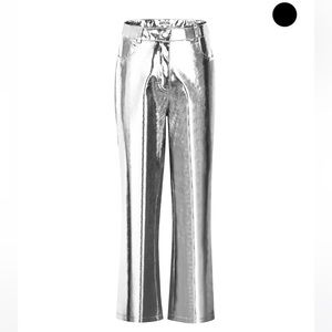 BRAND NEW WITH TAGS - Amy Lynn Lupe Silver Metallic Pants.